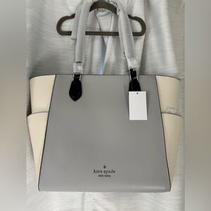 Kate Spade Two-Tone Gray and Cream Tote